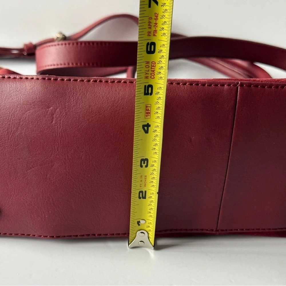 Talbots Burgundy Suede Handbag Purse